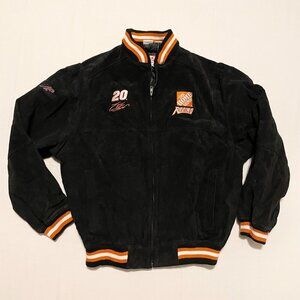 Vtg Tony Stewart Home Depot Racing Winners Circle Jacket Large Black Suede